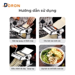 Máy cắt mì sợi, máy cán mỏng bột 2 lưỡi dao có điều chỉnh dày mỏng 5 cấp độ thuận tiện