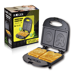 Máy kẹp nướng bánh mỳ sandwich HAEGER RAF 750W hình mặt cười/gấu