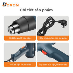 Máy khò nhiệt DORON 2500W đa năng bọc giỏ quà, dán decal, đóng seal