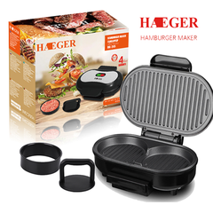 Máy nướng thịt làm bánh mì hamburger HAEGER HG-245 750W kèm khuôn ép