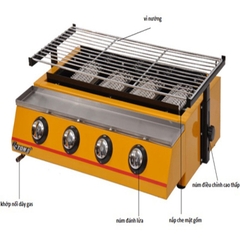 Bếp nướng hàu, bếp nướng gas bbq ETON ET-K222 4 họng đốt hồng ngoại không khói