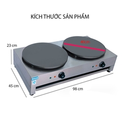 Máy làm bánh kếp thái khuôn đôi, máy làm bánh crepe công nghiệp dùng điện