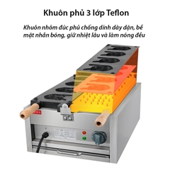 Máy làm mặt chó pug 1600W gia nhiệt kép 2 mặt, chống dính telfon siêu bền
