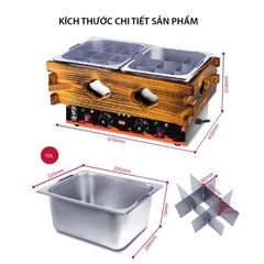 Nồi nấu lẩu oden, nồi lẩu oden 18 ngăn 2500W chất liệu inox không gỉ, vệ sinh dễ dàng