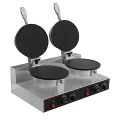 Máy làm bánh ốc quế công nghiệp đôi 2400W kiểm soát nhiệt độ chính xác, bánh thơm ngon