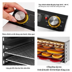 Máy sấy trái cây, sấy thực phẩm DEHYDRATOR 800W 10 tầng sấy khô tiết kiệm điện năng