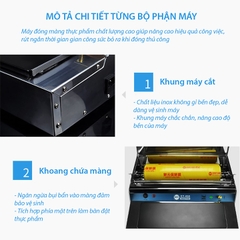 Máy bọc màng thực phẩm màng co bán tự động HW450 Size 25-45cm