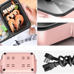 Bếp lẩu nướng điện 2 ngăn chống dính