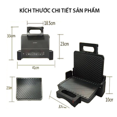 Máy kẹp nướng bánh mì SOKANY 2000W gia nhiệt kép, chống dính telfon siêu bền