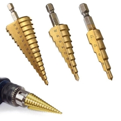 Bộ 3 mũi khoan tháp các bước 4 - 32mm phủ titanium siêu cứng
