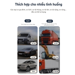 Quạt mini ô tô, quạt ba gắn ô tô 10W ba đầu xoay 360 có bảng số điện thoại dùng tẩu 24v