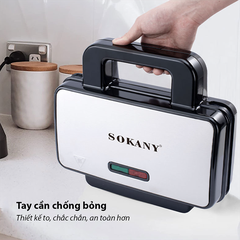 Máy làm bánh waffle đôi SOKANY 1000W làm nóng nhanh chín đều 2 mặt khuôn