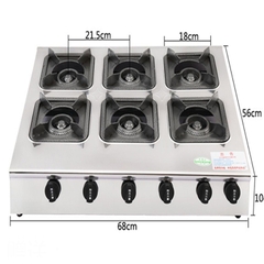 Bếp gas nấu mỳ cay, bếp gas nấu cơm niêu 6 họng đốt nhiệt độ cao, ngọn lửa toả đều