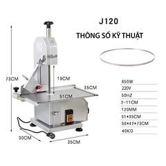 Máy cưa xương, thịt, cá đông lạnh công suất cao 650W chất liệu inox