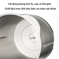 Máy xay thịt đa năng SOKANY 1000W cối lớn 5L inox 6 lưỡi dao thép không gỉ