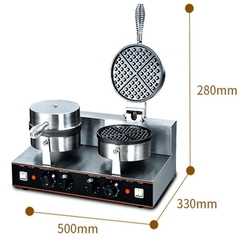 Máy làm bánh waffle đôi, nướng bánh kẹp tổ ong 2400W điều chỉnh 50 - 250 độ, làm nóng nhanh