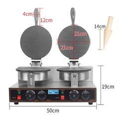 Máy làm bánh ốc quế công nghiệp đôi 2400W kiểm soát nhiệt độ chính xác, bánh thơm ngon