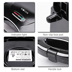 Máy kẹp nướng bánh mỳ sandwich HAEGER RAF 750W hình mặt cười/gấu