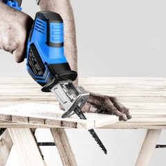 Máy cưa kiếm dùng pin 28V 2 pin kèm hộp 4 lưỡi cưa gỗ, nhựa, kim loại