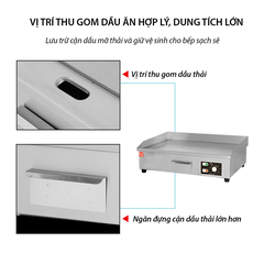 Bếp chiên rán mặt phẳng 3000W gia nhiệt kép, chống dính telfon siêu bền