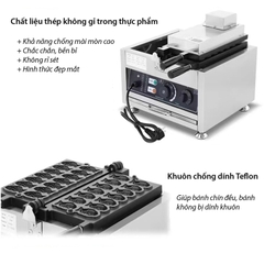 Máy làm bánh cá nhỏ mini 14 con 1600W làm nóng nhanh, an toàn, dễ sử dụng