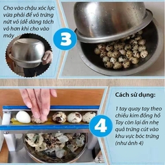 Máy bóc vỏ trứng cút quay tay năng suất 15kg/1h
