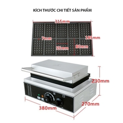 Máy làm bánh waffle, bánh tổ ong 1650W kiểm soát nhiệt độ chính xác, bánh thơm ngon
