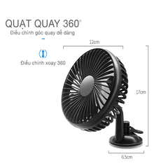 Quạt làm mát gắn ghế sau xe hơi tiện dụng với 3 tốc độ