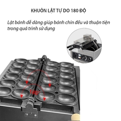 Máy nướng bánh quả trứng 12 quả 2000W điều chỉnh 50 - 300 độ, hẹn giờ chính xác