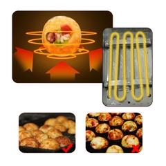 Máy nướng bánh bạch tuộc 2000W kiểm soát nhiệt độ chính xác, bánh thơm ngon