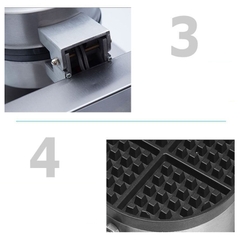 Máy làm bánh waffle đôi, nướng bánh kẹp tổ ong 2400W điều chỉnh 50 - 250 độ, làm nóng nhanh