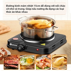 Bếp điện mini đa năng DORON 1500W chống quá nhiệt, an toàn cho mọi gia đình