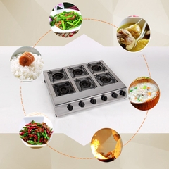 Bếp gas nấu mỳ cay, bếp gas nấu cơm niêu 6 họng đốt nhiệt độ cao, ngọn lửa toả đều