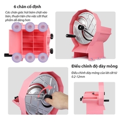 Cắt lát trái cây, rau củ quả đa năng có chỉnh độ dày mỏng 0,8-12mm