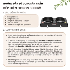 Bếp điện mini đa năng DORON 3000W 5 mức điều chỉnh nhiệt, nóng nhanh giữ nhiệt lâu