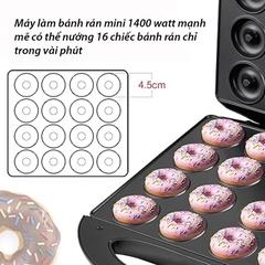 Máy làm bánh vòng Donut 16 bánh mini chính hãng Sokany 1200W