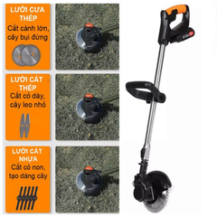 Máy cắt cỏ cầm tay LAPUSEN không dây (tặng kèm 1 pin + 8 lưỡi)