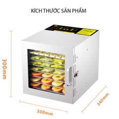 Máy sấy hoa quả thực phẩm 8 khay inox, sấy khô dẻo trái cây tiên lợi