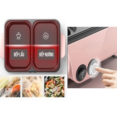 Bếp lẩu nướng điện 2 ngăn chống dính