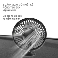 Quạt làm mát gắn ghế sau xe hơi tiện dụng với 3 tốc độ