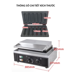 Máy nướng xúc xích, máy làm bánh xúc xích 1650W điều chỉnh 50 - 300 độ, hẹn giờ chính xác