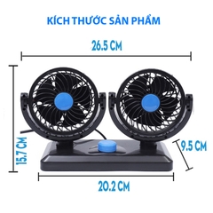 Quạt mini ô tô 10W cắm nguồn tẩu 12v đa năng xoay 360 độ siêu mát