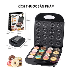 Máy làm bánh vòng Donut 16 bánh mini chính hãng Sokany 1200W