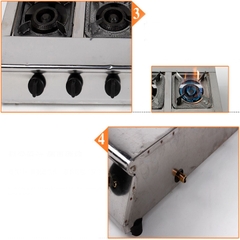 Bếp gas nấu mỳ cay, bếp gas nấu cơm niêu 6 họng đốt nhiệt độ cao, ngọn lửa toả đều