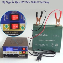 Bộ nạp ắc quy 12V/24V 200AH tự ngắt khi đầy, 4 chế độ nạp khử sunfat