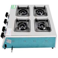 Bếp nấu mỳ cay, bếp gas mỳ cay 4 lò vuông 4 họng nấu cơm niêu, bánh xèo