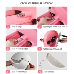Máy thái lát hoa quả quay tay có điều chỉnh độ dày mỏng 1 - 12mm