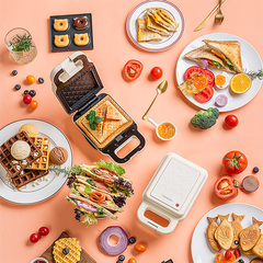 Máy nướng bánh đa năng TORSOM kèm 2 bộ khuôn waffle/sandwich