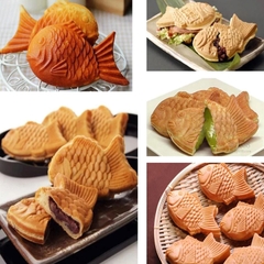 Máy làm bánh cá taiyaki công nghiệp 1650W gia nhiệt kép 2 mặt, chống dính telfon siêu bền