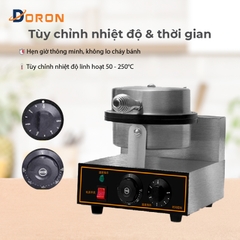 Máy làm bánh tráng công nghiệp DORON 2 mặt trơn, làm bánh quế cuộn công nghiệp